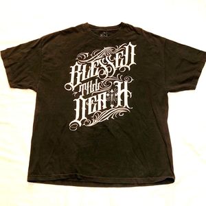 Men's Blessed Till Death Short Sleeve Crew-Neck T-shirt Size XXL Black